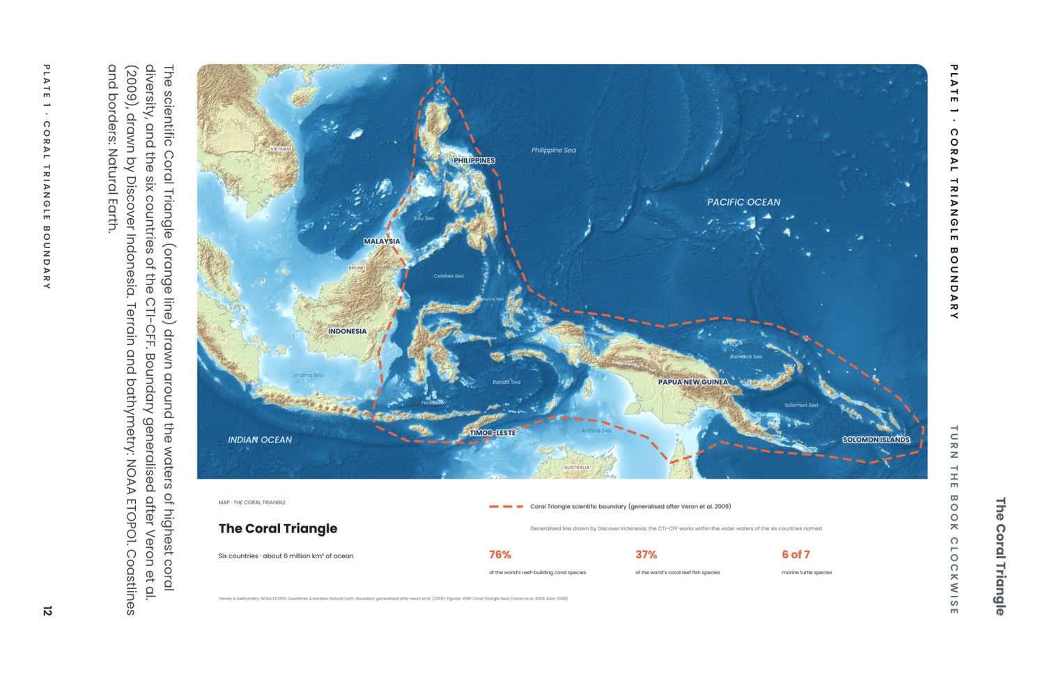 The Coral Triangle, inside page: Plate 1 · The Coral Triangle boundary