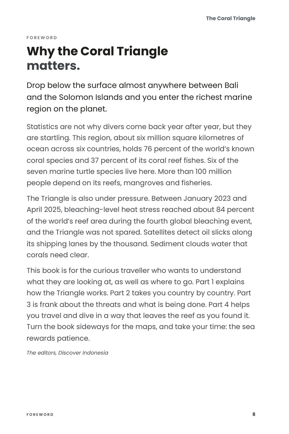 The Coral Triangle, inside page: Foreword